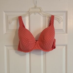 Cacique Coral Floral Polka Dot Bra 42DD